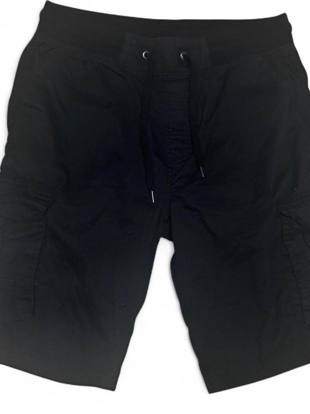 Men's Black Cargo Shorts with Drawstring Waist